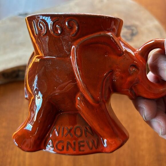 Vintage Frankoma GOP 1969 Nixon Agnew Political Mug - Picture 2 of 6